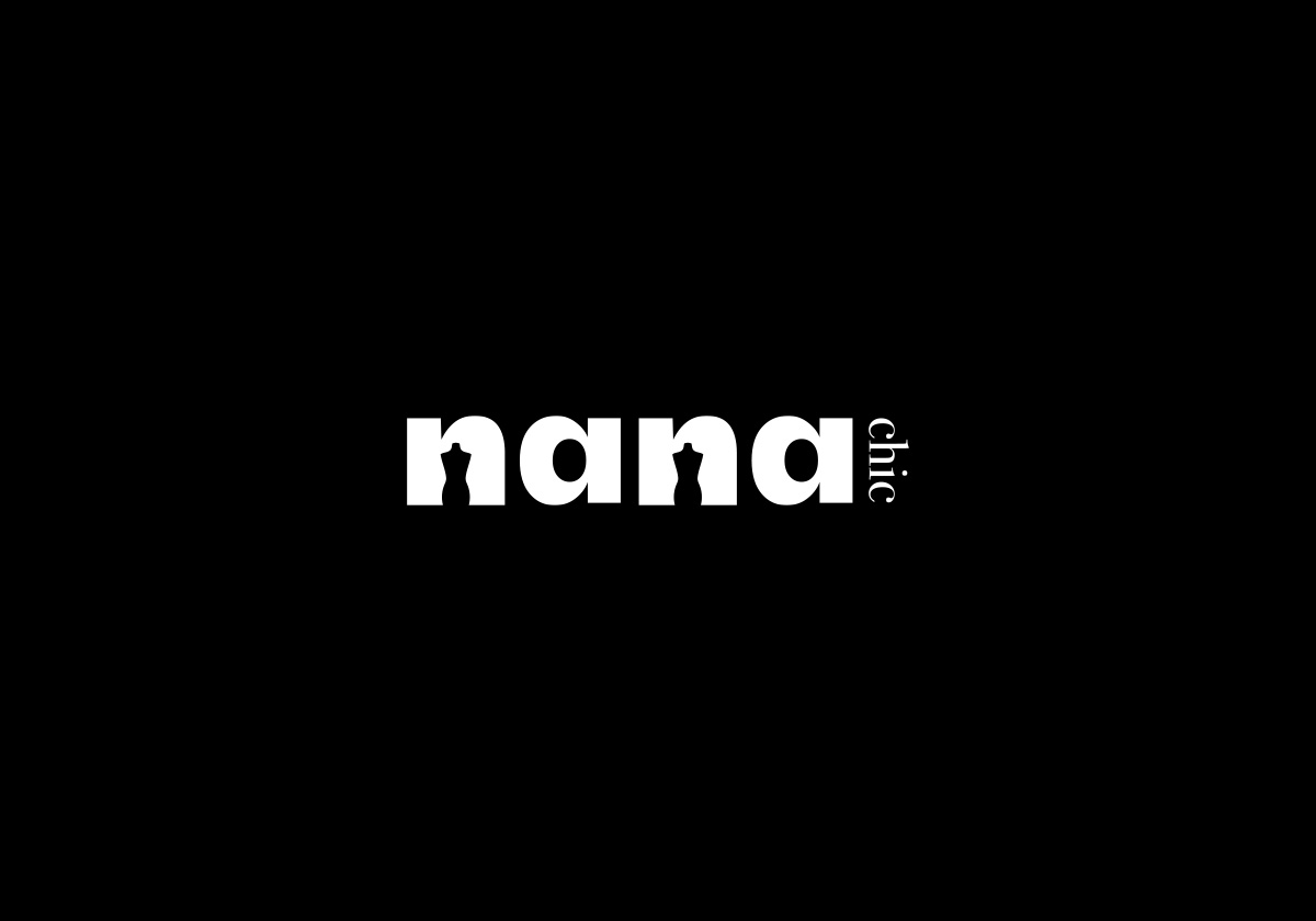 Nana chic logo white on black
