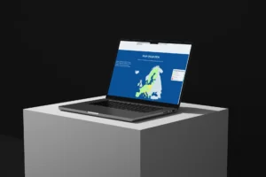 CLEANAIR Horizon Europe project on air quality website mockup interactive map