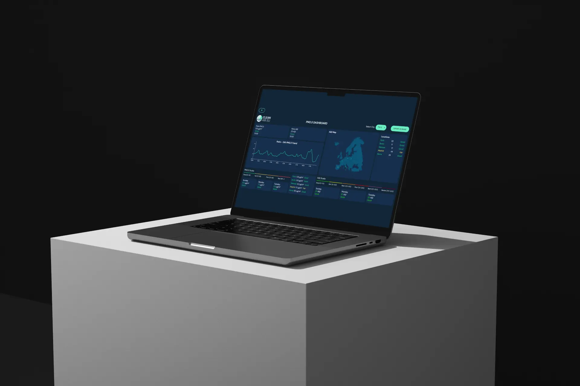 dark macbook mockup beautiful dashboard data visualization 