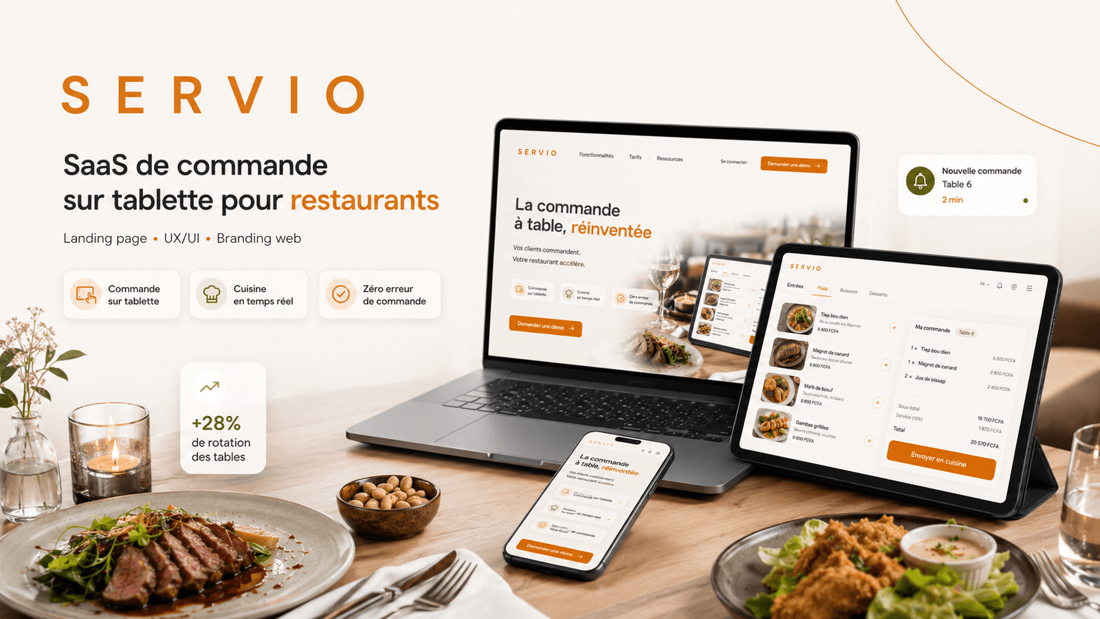 Servio – dashboard back-office et analytics en temps reel
