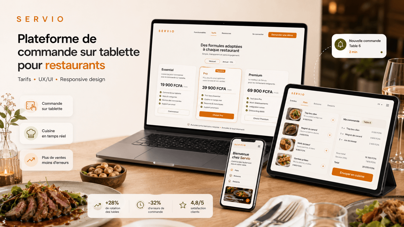 Servio, SaaS de commande sur tablette pour restaurants