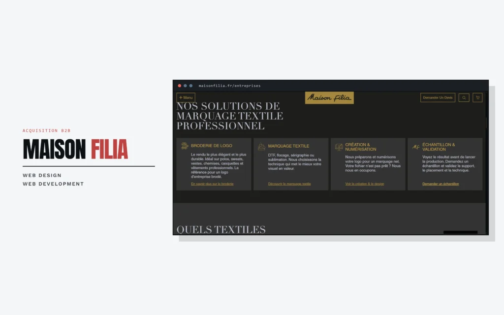MAISON FILIA — Website Desktop